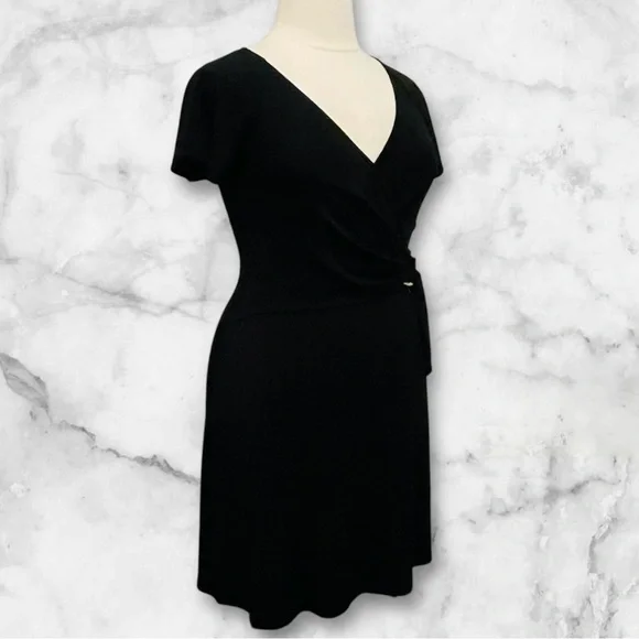 BCBGMAXAZRIA  Black Wrap Dress S/M - Picture 4 of 16